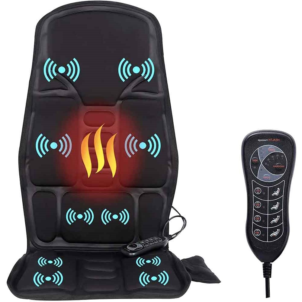 Coussin de Siège Chauffant et Massant avec 8 Zones de Massage - Voiture et Maison