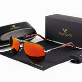 Lunettes solaires homme, polarisées, forme pilote, monture légère