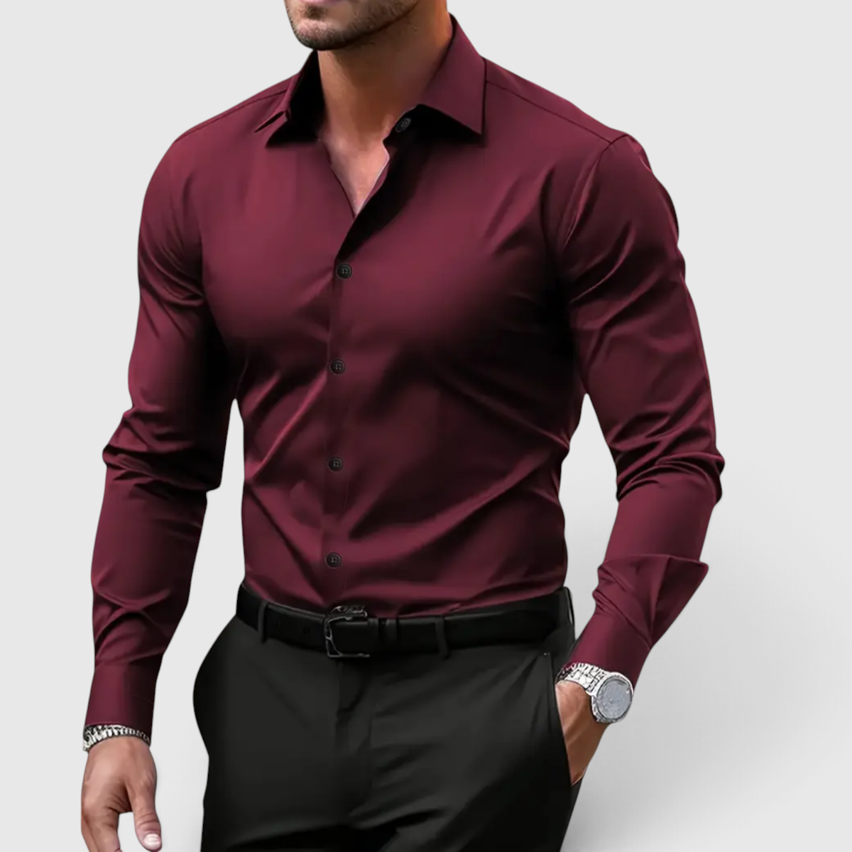 Chemise Slim Fit Homme - Chemise Boutonnée Casual
