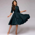 Robe mi-Longue avec Ceinture et coupe Fluide Femme