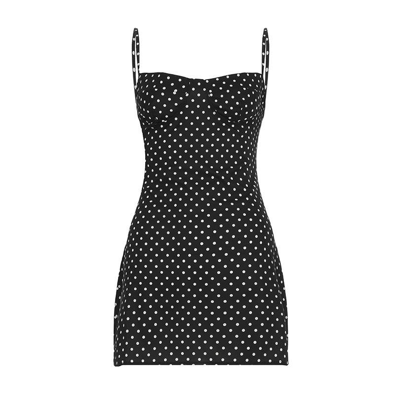 Lekka zwiewna mini sukienka w groszki damska letnia, premium komfort
