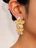 Boucles d'oreilles Pendantes Femme Or Fleur