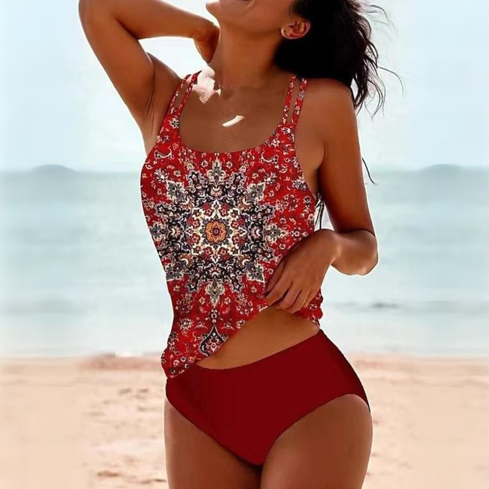 Maillot de bain tankini femme - Coupe haute, stretch, vite sec