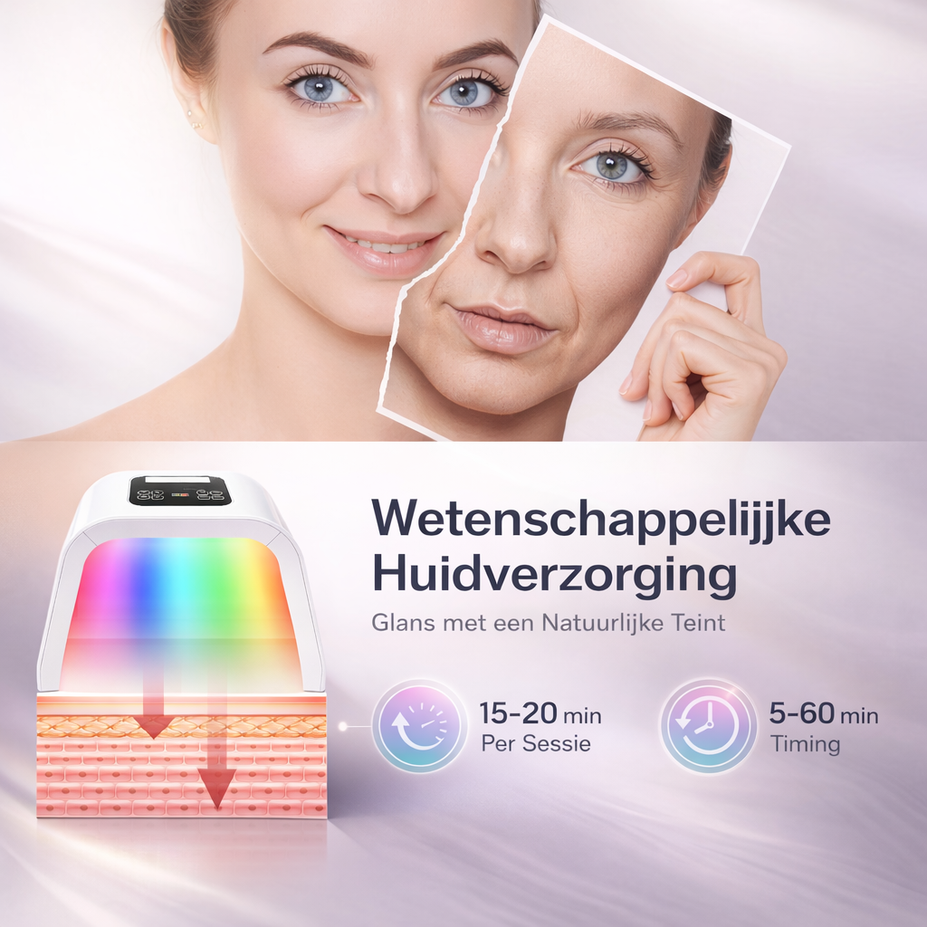 Masque Facial LED Photothérapie - Appareil de Soin de la Peau