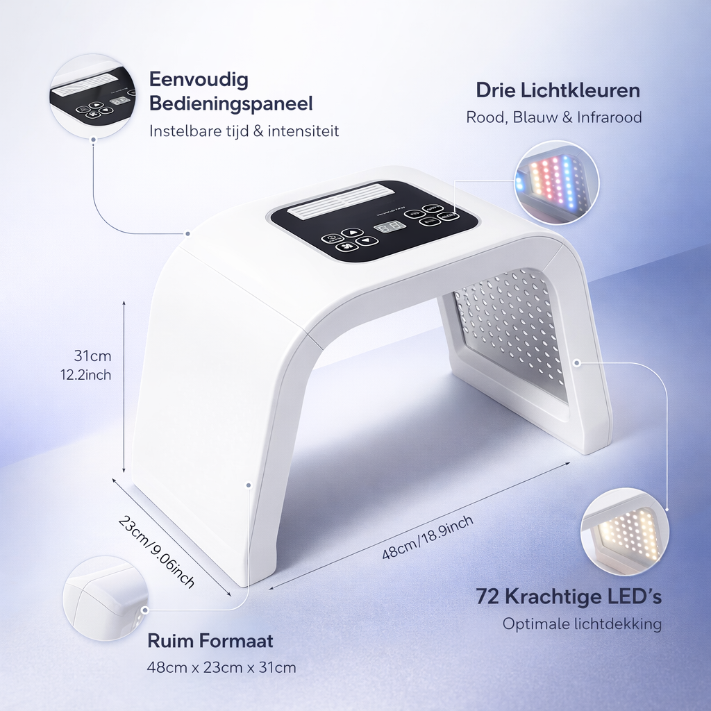 Masque Facial LED Photothérapie - Appareil de Soin de la Peau