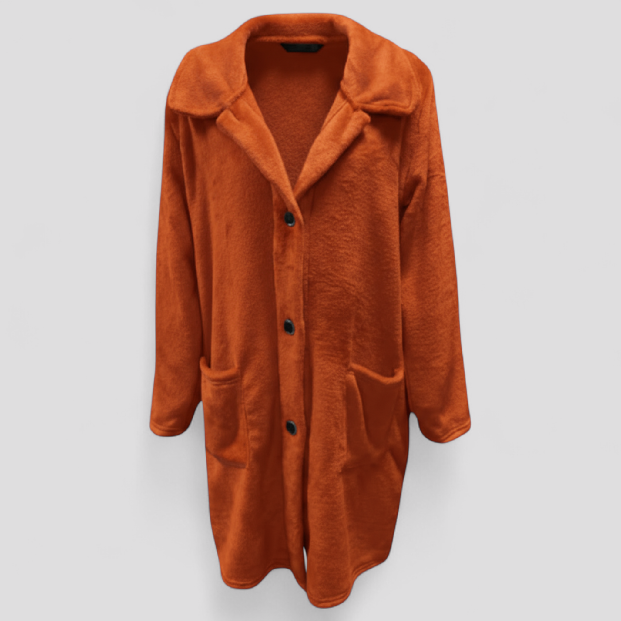 Lange Damenjacke aus Wolle und Polyester, Herbstkollektion