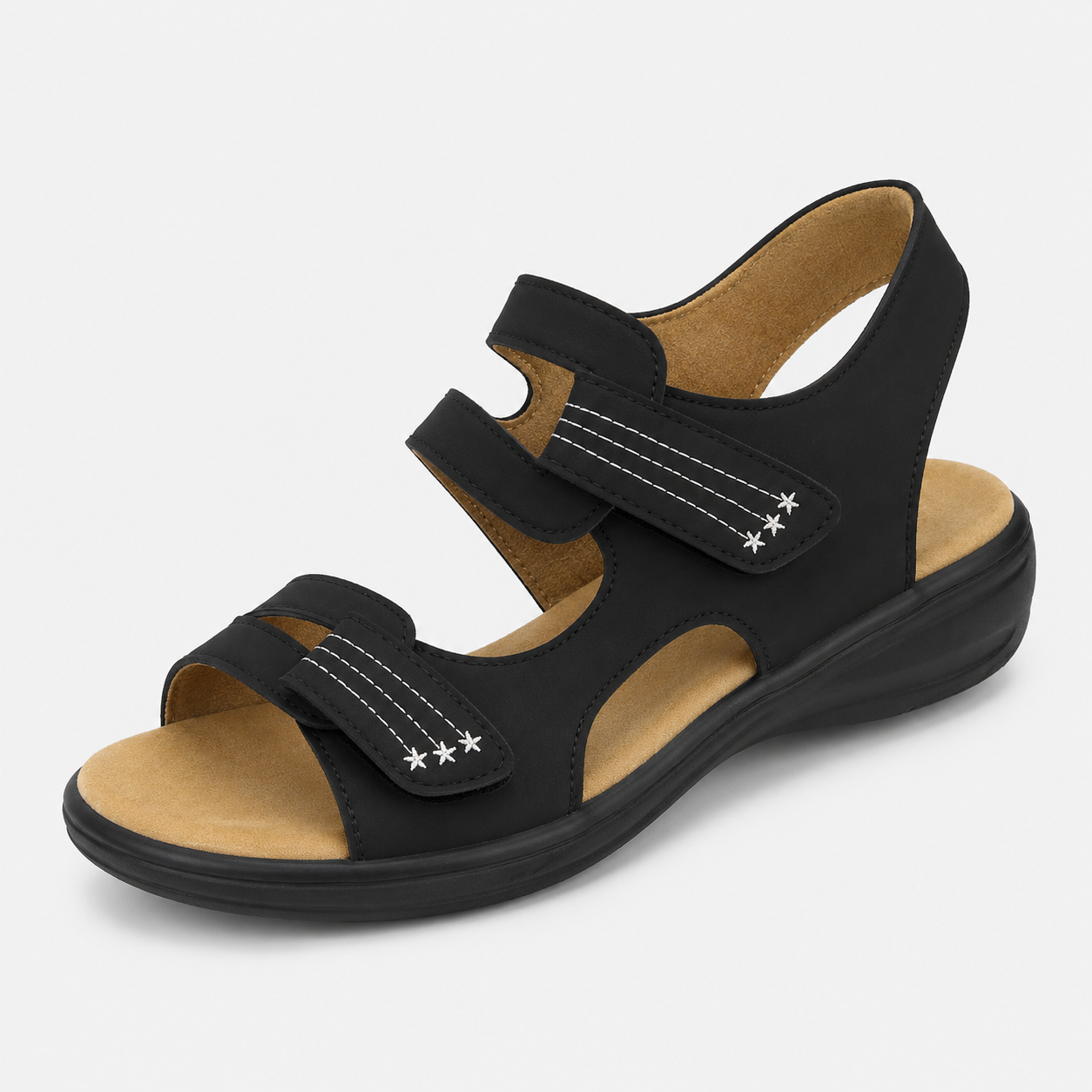 Orthopädische weiße Damensandalen – bequeme, ergonomische Sommerschuhe
