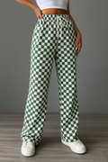 Elastische Damenhose aus Baumwolle mit Schlaghosenbeinen