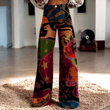 Pantaloni fluid pentru femei cu imprimeu floral, bestseller modă feminină