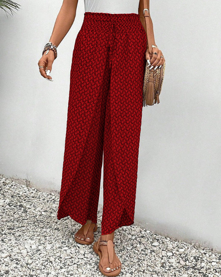Pantalon Fluide Femme Imprimé Géométrique Élégant 6