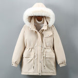 Parka de iarnă pentru femei, călduroasă, din blană, colecția de toamnă