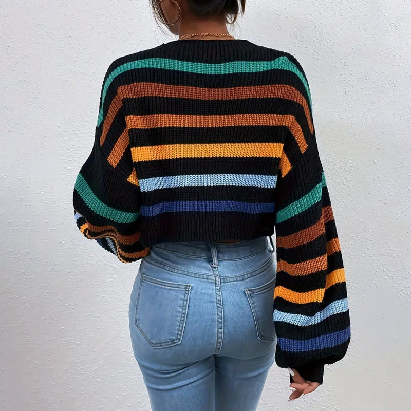 Pull Court Rayé pour Femme 2
