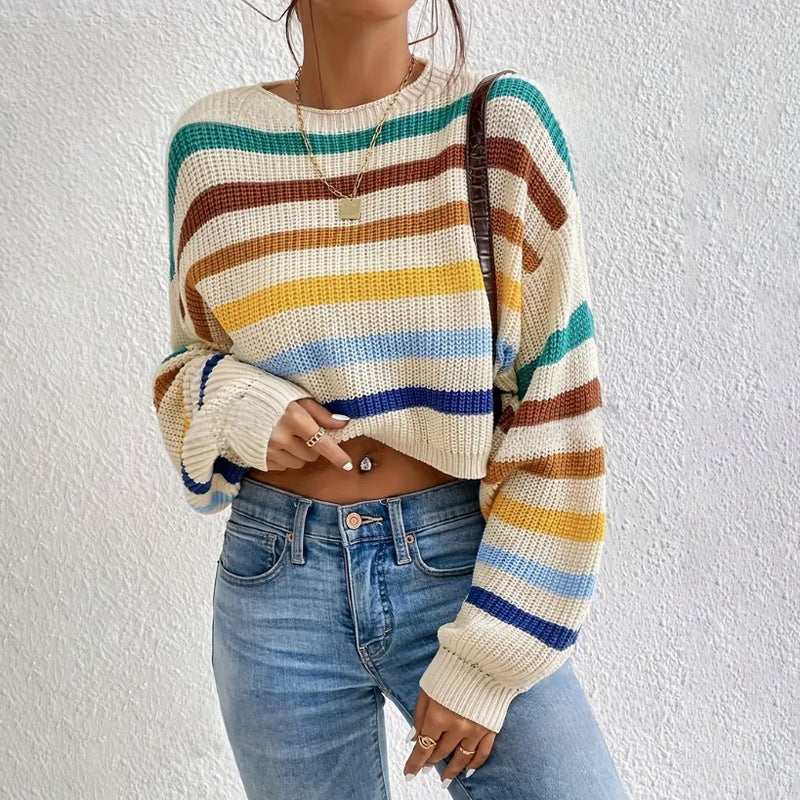 Pull Court Rayé pour Femme 3
