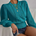 Pull Femme Manches Lanternes Torsadé Autumn Collection
