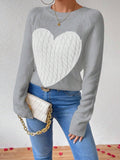 Pull Femme à Motif Cœur Col Rond Mode Estivale