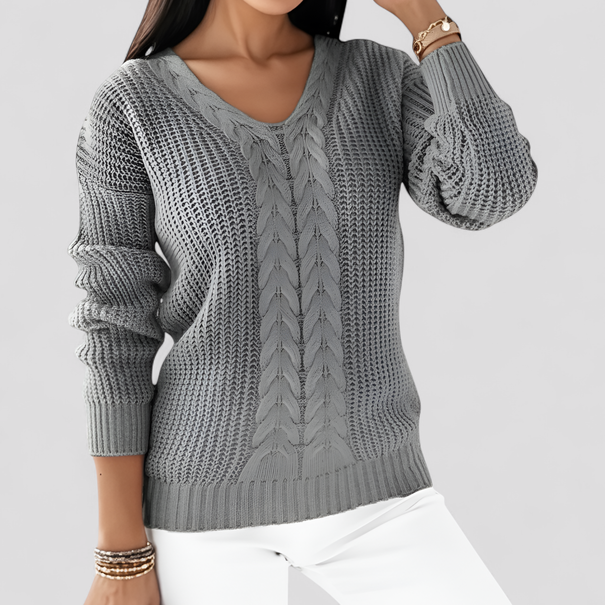 Pull Femme en Col en V Maille Autumn Collection