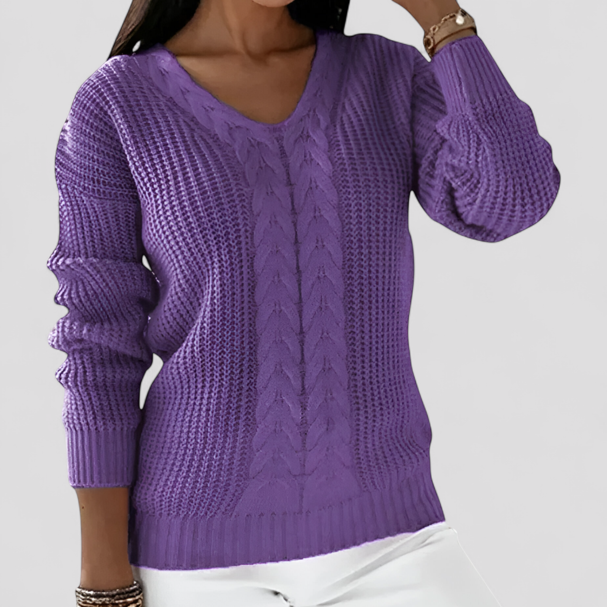 Pull Femme en Col en V Maille Autumn Collection