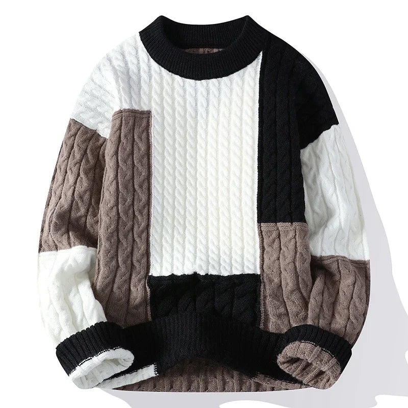 Pull Femme Color Block Élégant Casual 2