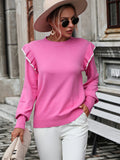 Bequemer Damenpullover mit Rundhalsausschnitt, legere Mode