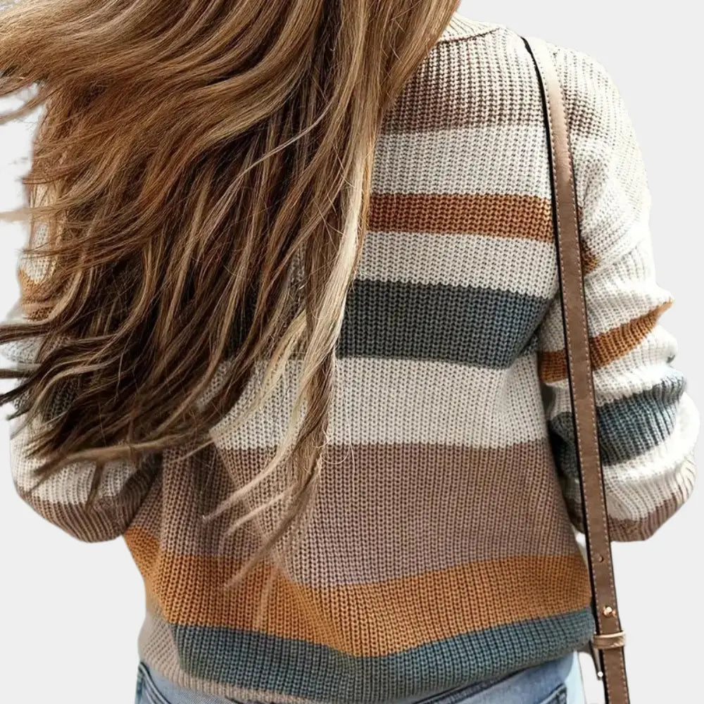 Pull Femme Décontracté Rayé Élégant 2