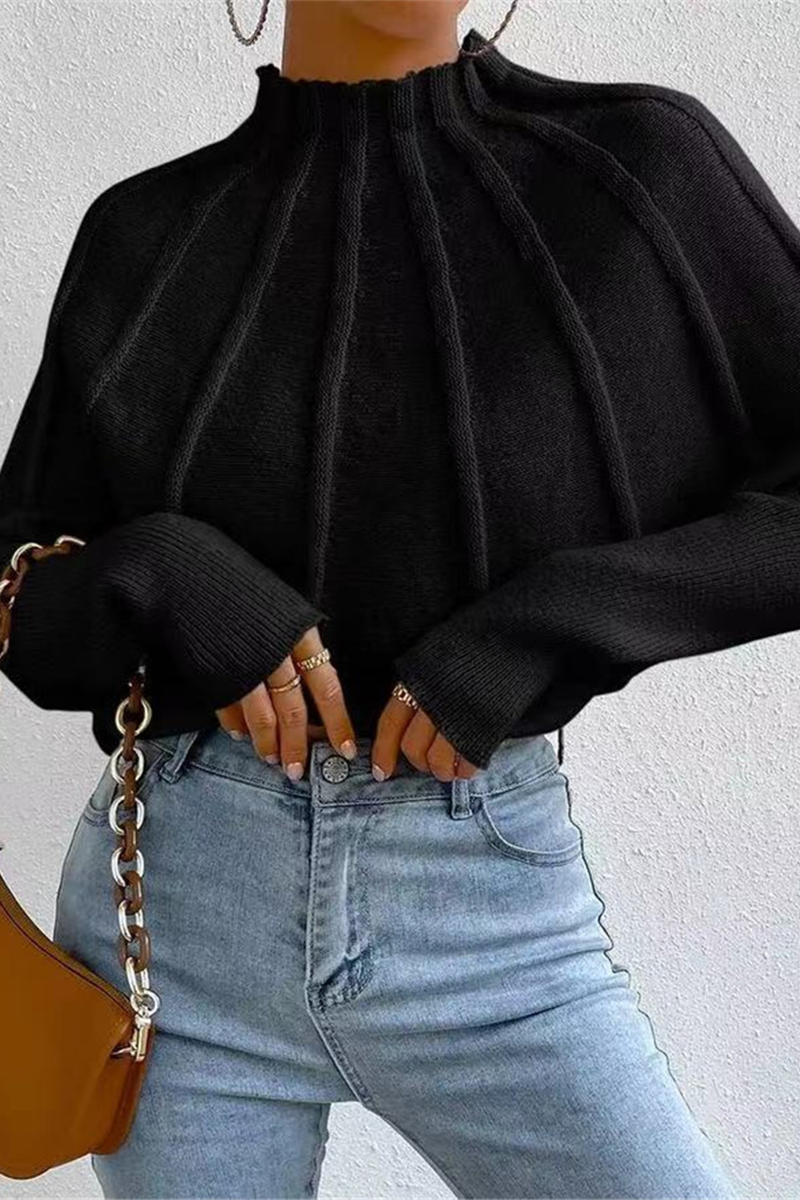 Pull Femme Décontracté à Demi-Col Roulé 1