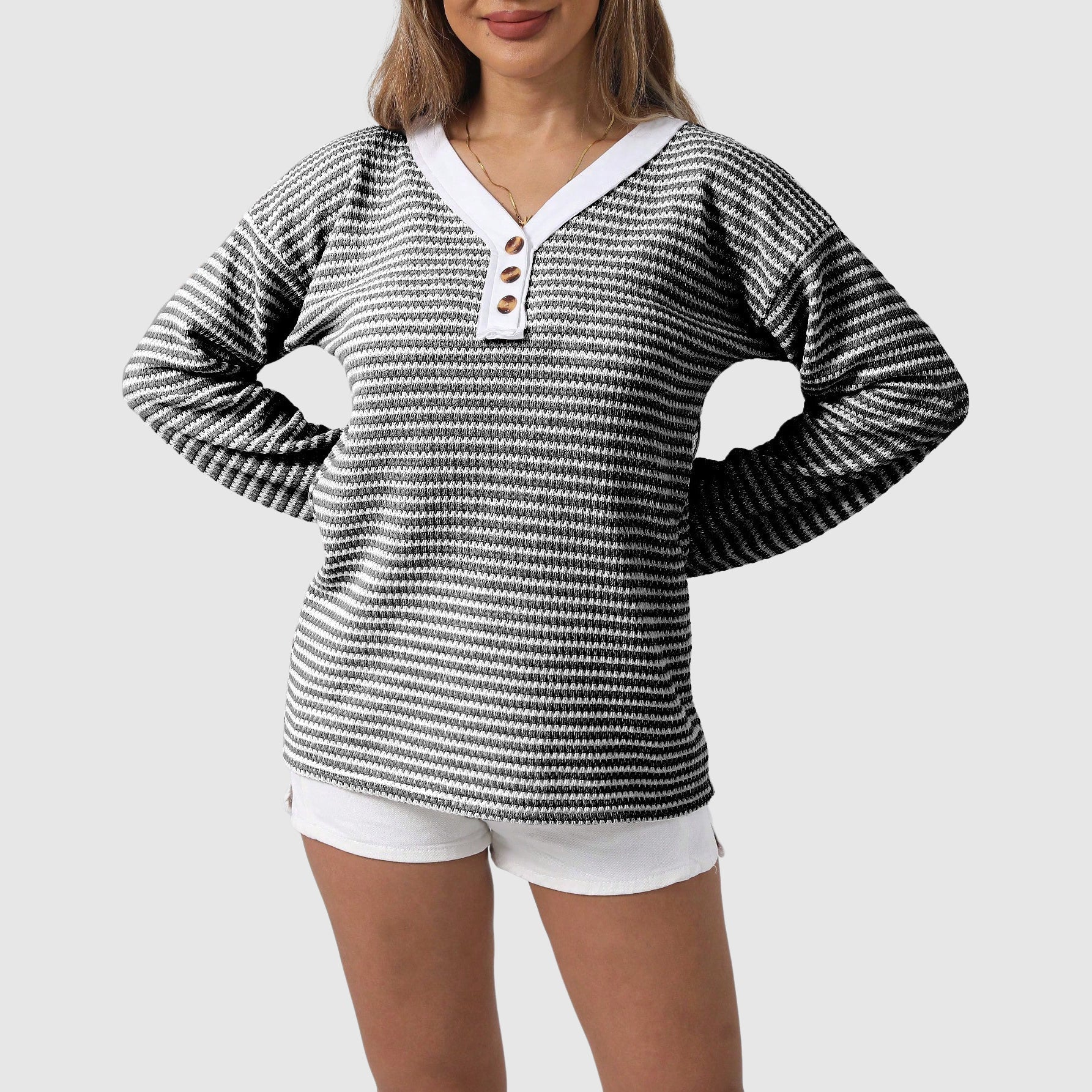 Pull Femme Décontracté à Rayures 3