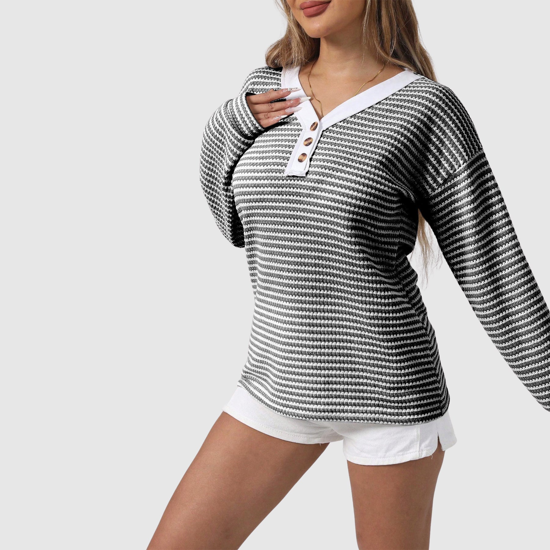 Pull Femme Décontracté à Rayures 4