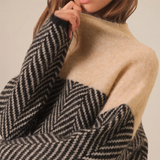 Pulover damă moale cu guler înalt, tricot fin, pentru iarnă elegantă și caldă  