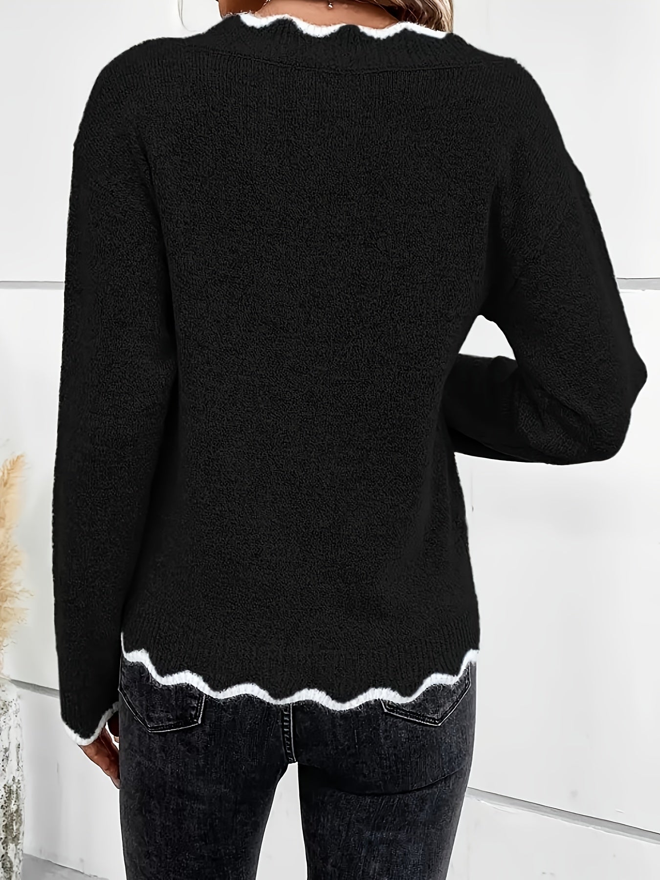 Pull Femme Élégant Col V Décontracté 8