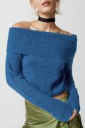 Damenpullover Elegante Schulterfrei Herbstkollektion