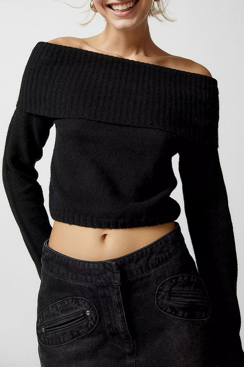 Pull Femme Épaules Dénudées Élégant 1