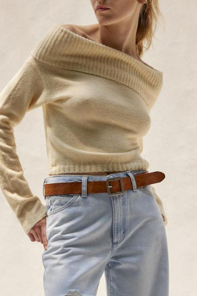 Pull Femme Épaules Dénudées Élégant 3