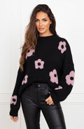Floraler, bequemer Damenpullover aus Wolle, Mode Herbst/Winter