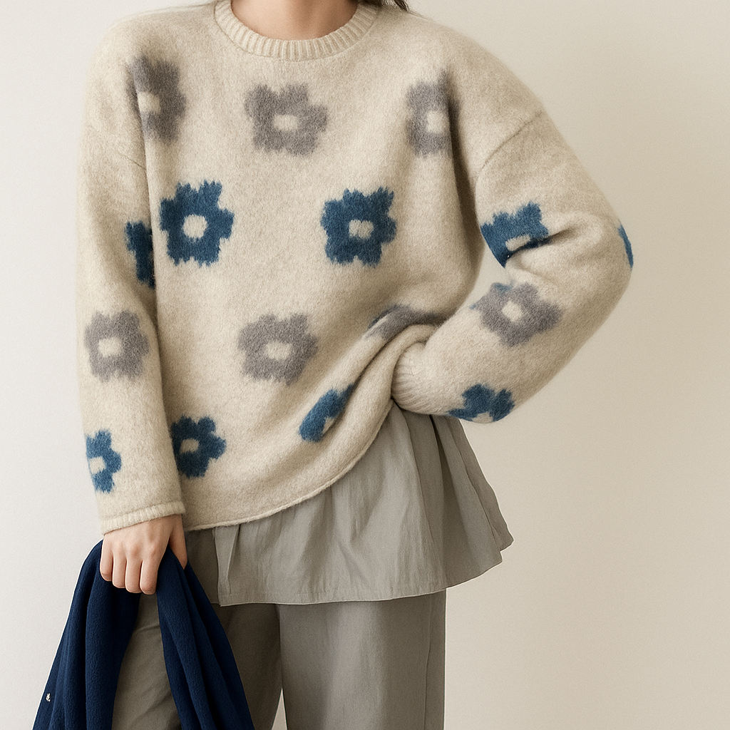 Pull Femme Floral Élégant Confortable 4