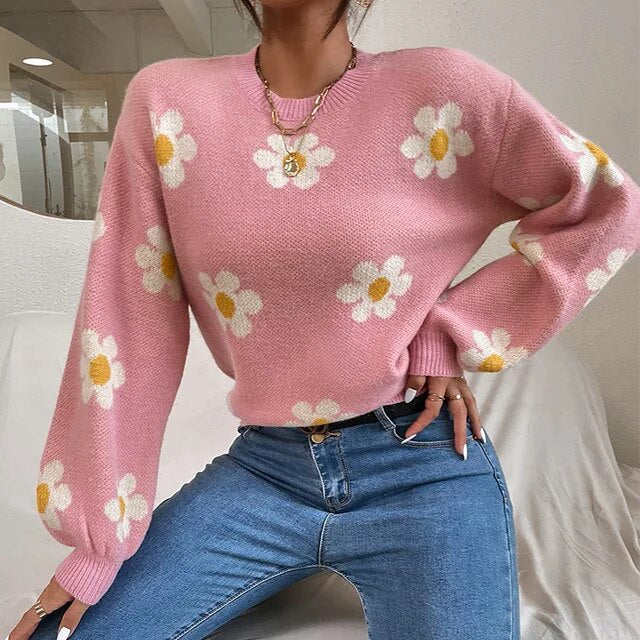 Pull Femme Floral Hiver Chic 2