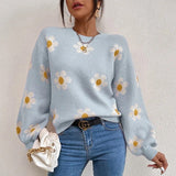 Pulover damă floral iarnă haine de iarnă modă feminină  