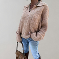 Damenpullover Oversize V-Ausschnitt Strick Herbstkollektion