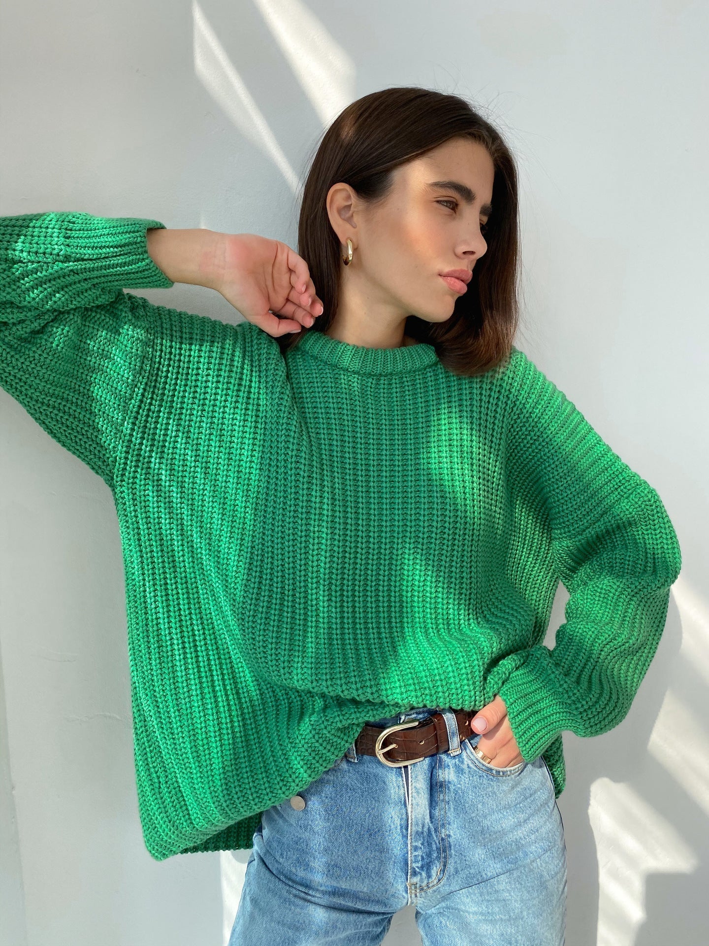 Pull Femme Oversize Confortable Côtelé 2