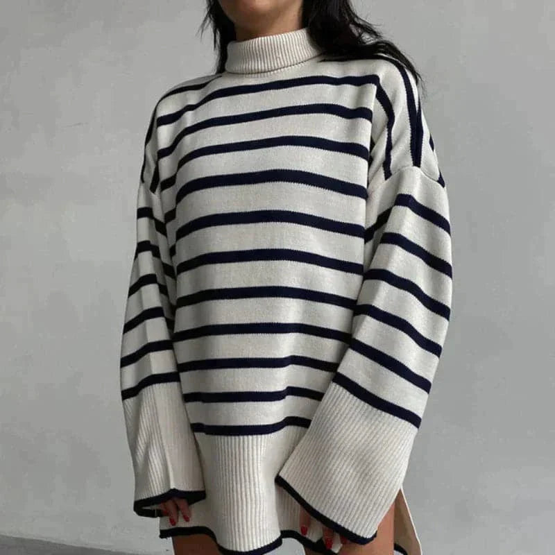 Pull Femme Oversize à Col Roulé Décontracté 0