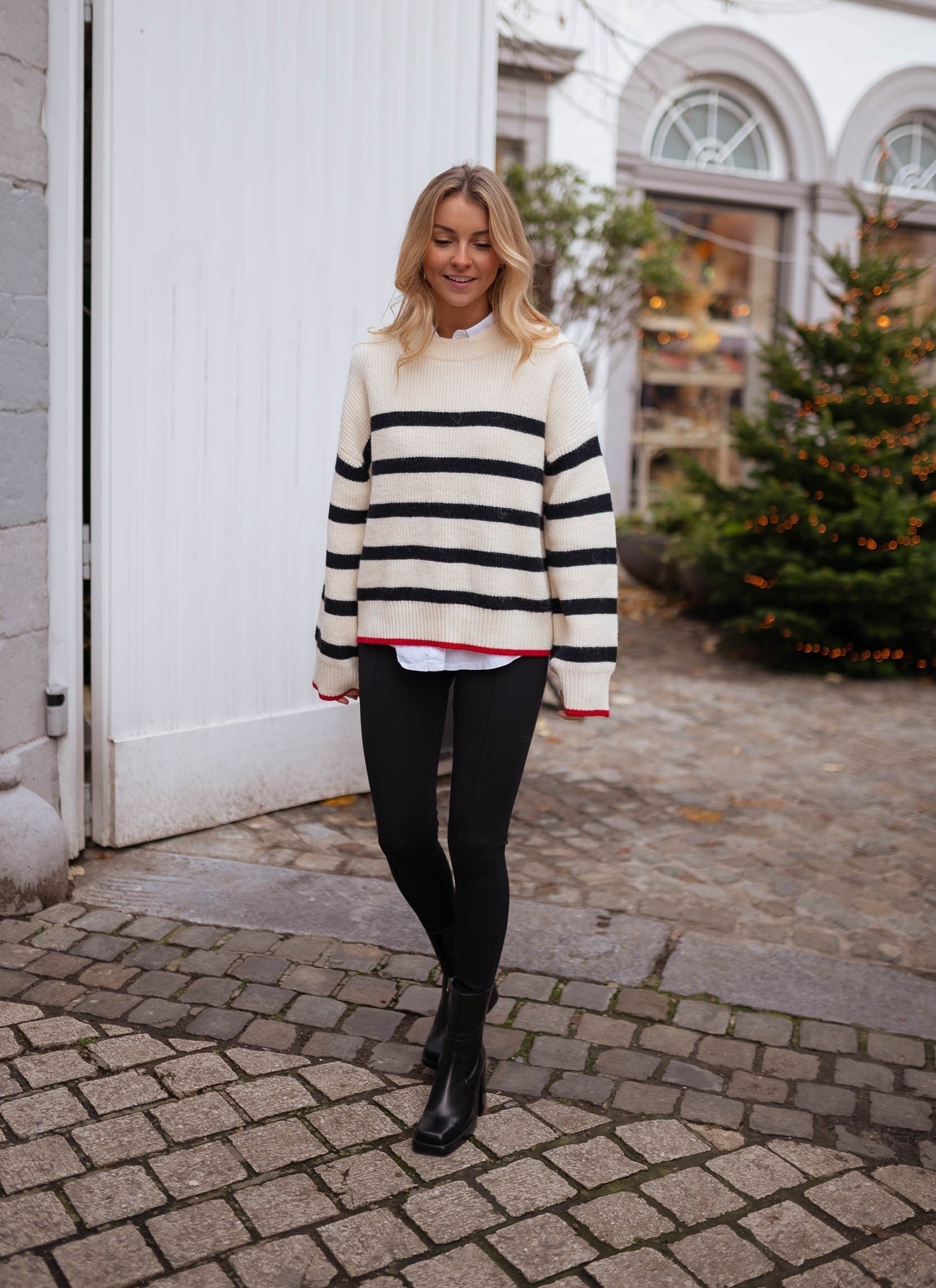 Pull Femme Rayé Élégant à Manches Longues 2