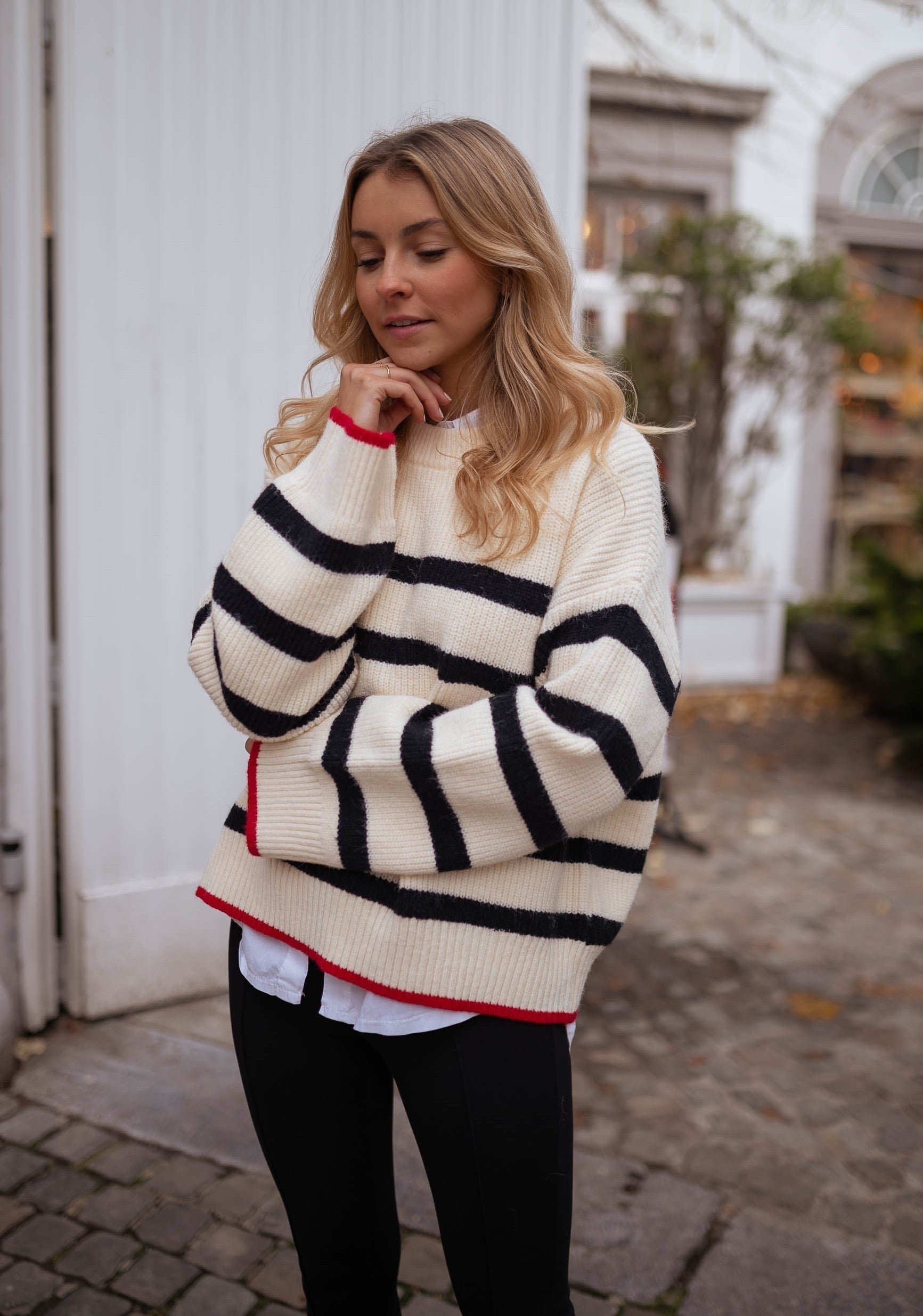 Pull Femme Rayé Élégant à Manches Longues 4