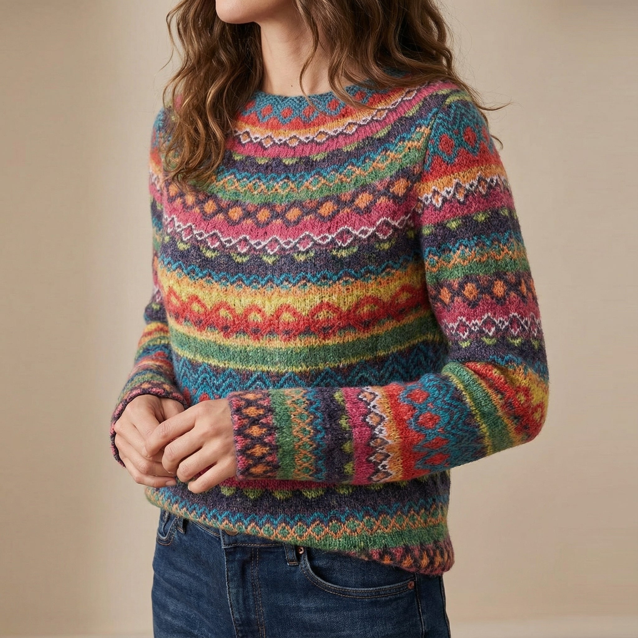 Damenpullover Retro Gemütlich Wolle Moderner Komfort