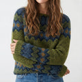 Pull Femme Rétro Douillet Motif Scandinave Multicolor