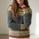 Pulover damă retro moale scandinav multicolor  