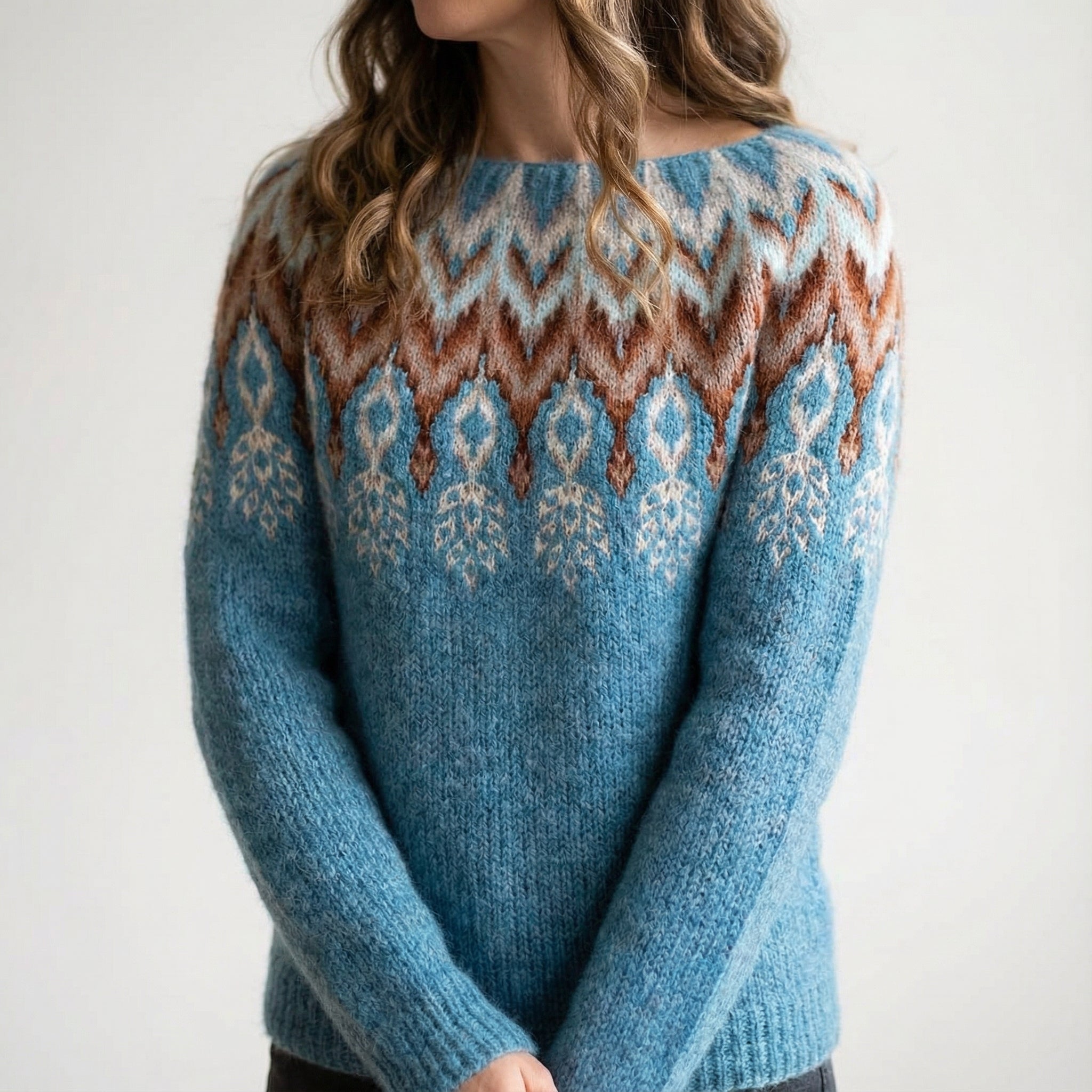 Damenpullover Retro Bunt Einzigartige Wärme Wolle