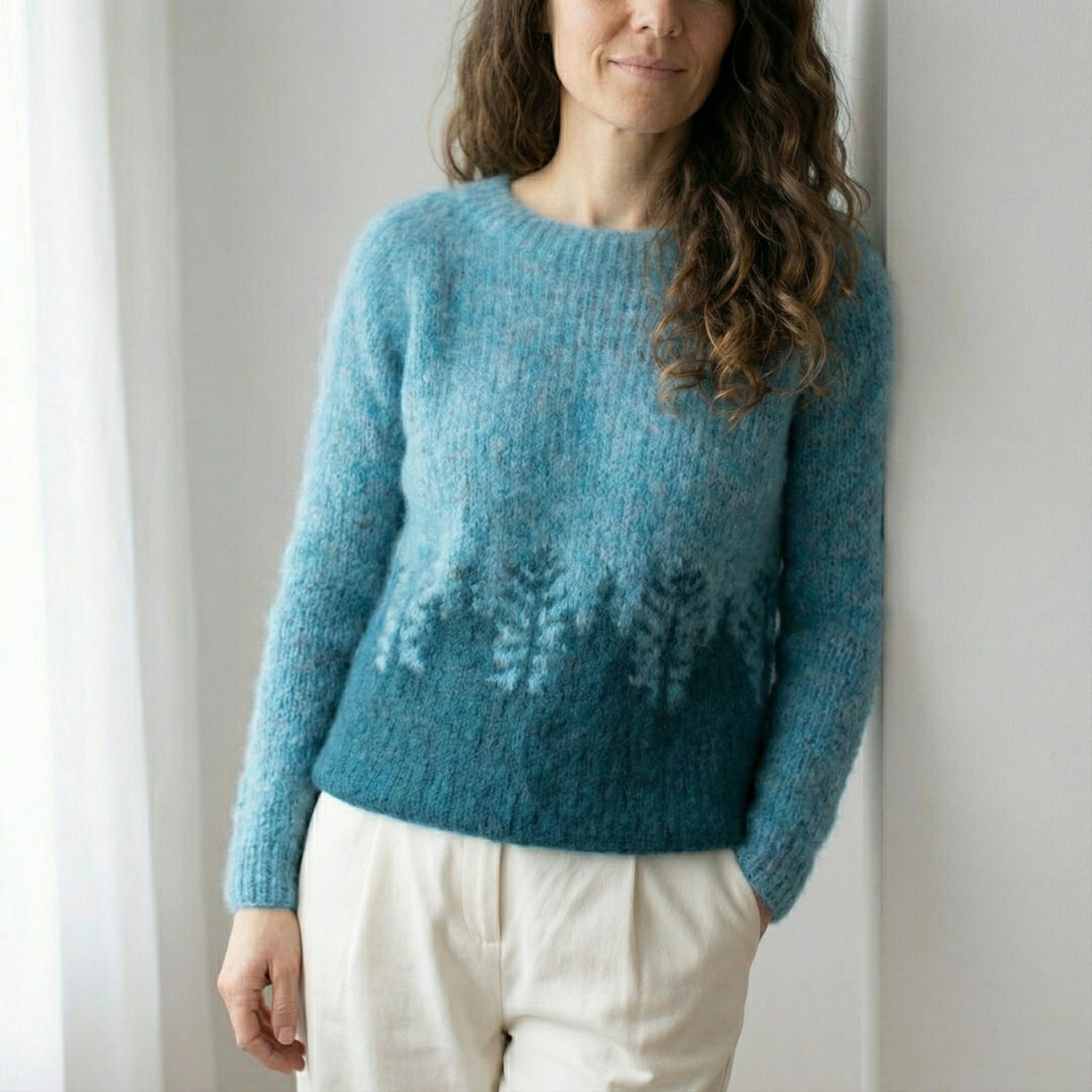Damenpullover Retro Bunt Warm Wolle