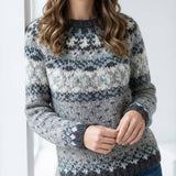 Pulover damă retro multicolor stil scandinav modă feminină