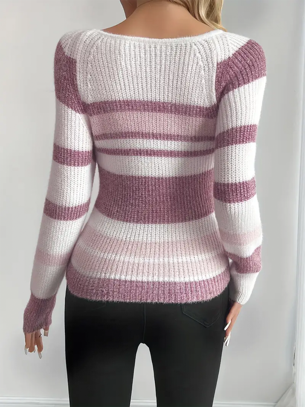 Pull Femme Slim à Rayures Élégantes 3