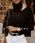 Damski sweter oversize z golfem, kolekcja jesienna