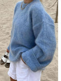 Pull Femme Surdimensionné Confortable en Tricot